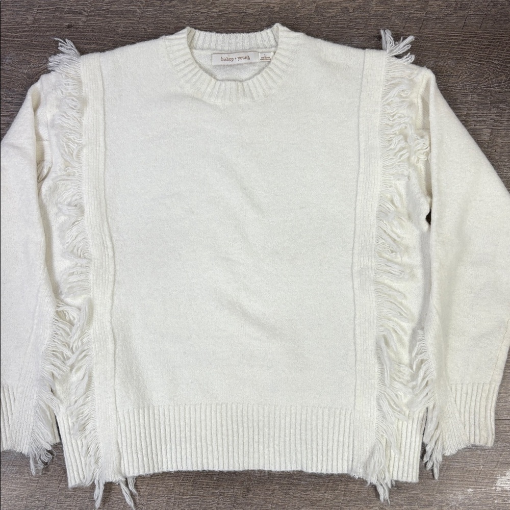 bishop + young Ivory Fringe Knit Sweater – Size L